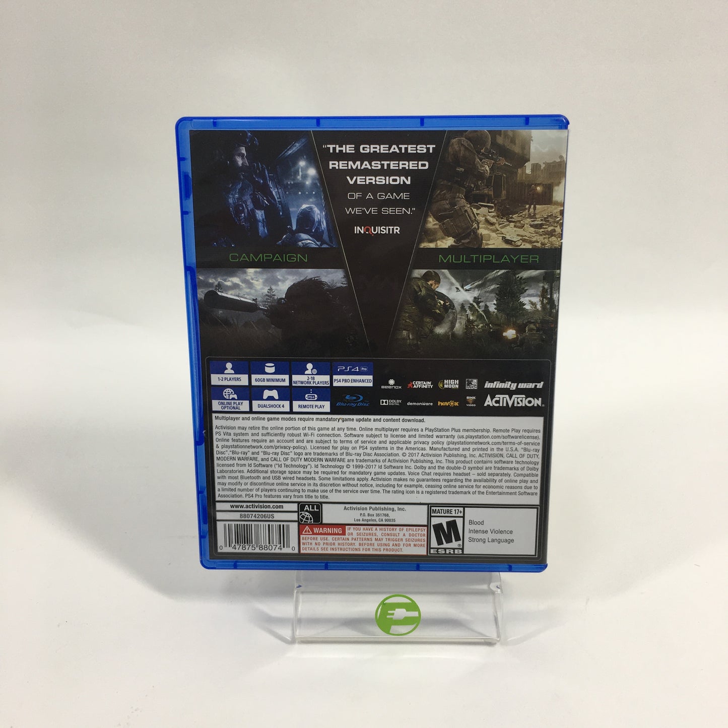 Call of Duty: Modern Warfare Remastered (Sony PlayStation 4 PS4, 2017)