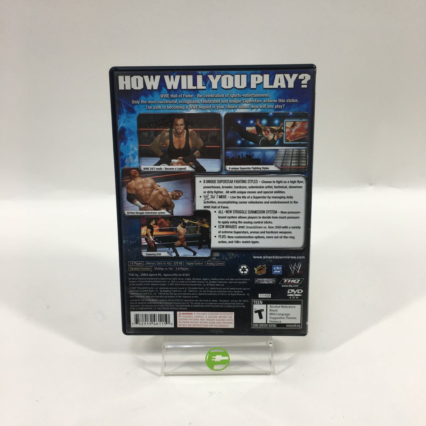 WWE Smackdown vs. Raw 2008 (Sony PlayStation 2 PS2, 2007)