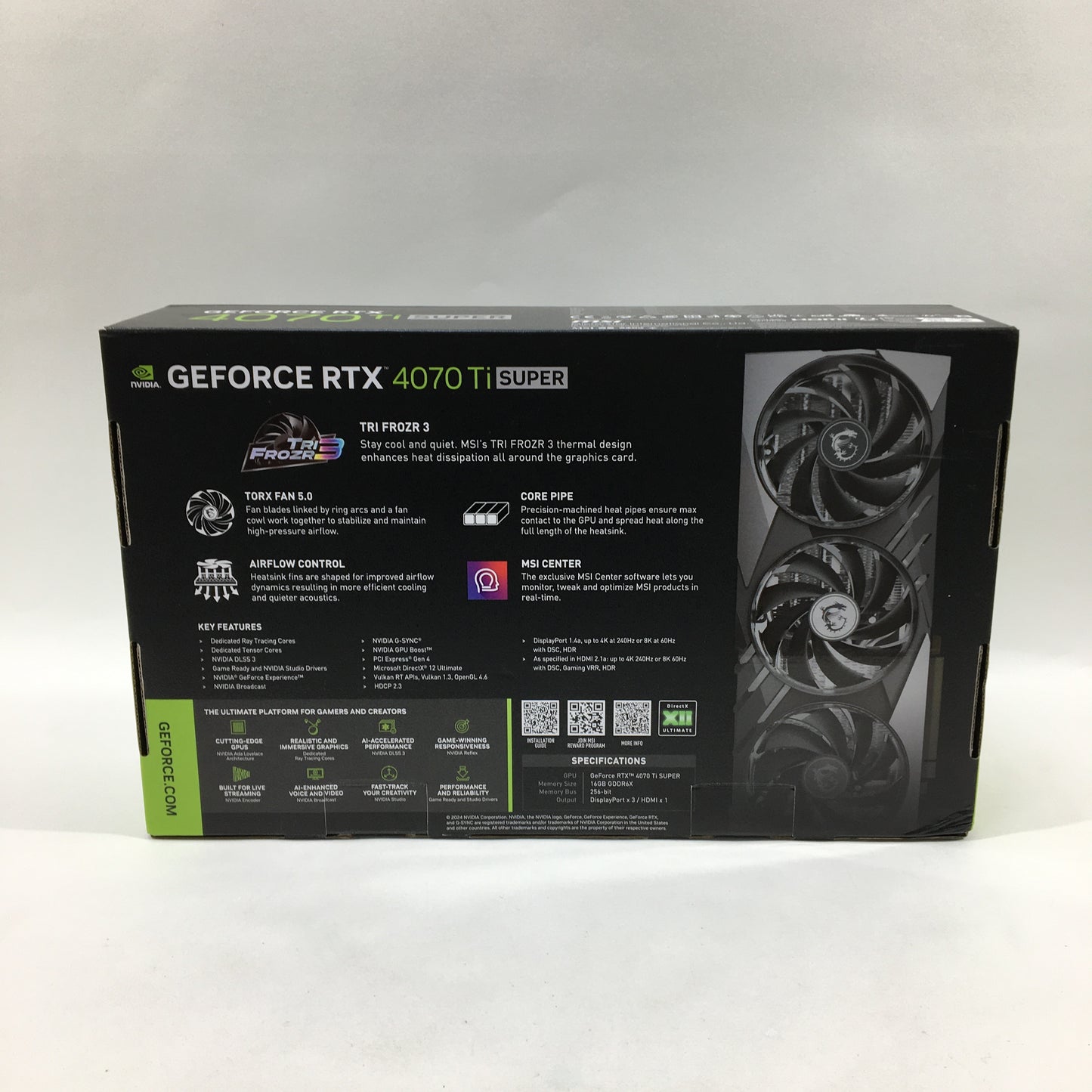 MSI GeForce RTX 4070 Ti SUPER 16GB GDDR6X Graphics Card 912-V513-625