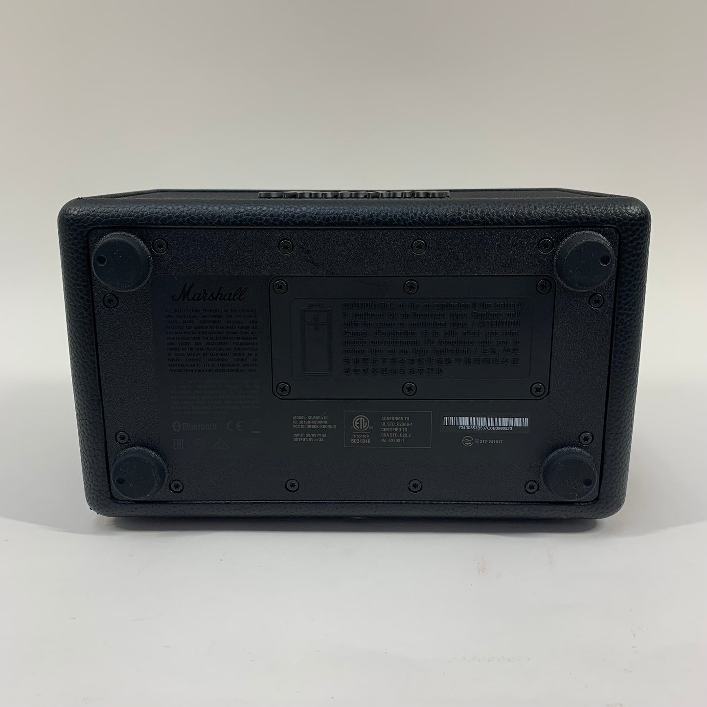 Marshall Kilburn III Portable Bluetooth Speaker Black KBURNIII