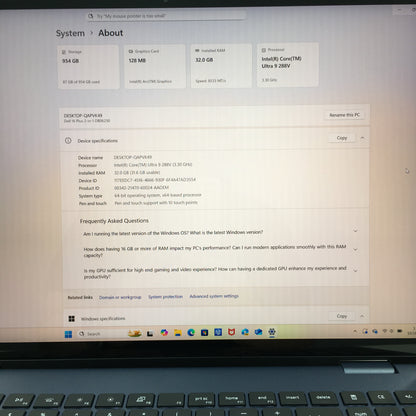 Dell Inspiron 16 Plus 7640 P183F 16" Core Ultra 9 288V 3.3GHz 32GB RAM 1TB SSD