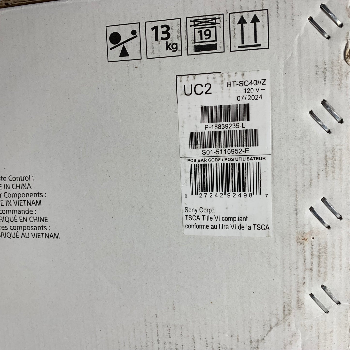 Sony  2.1 Channel Sound Bar/Subwoofer Soundbar Black HT-SC40