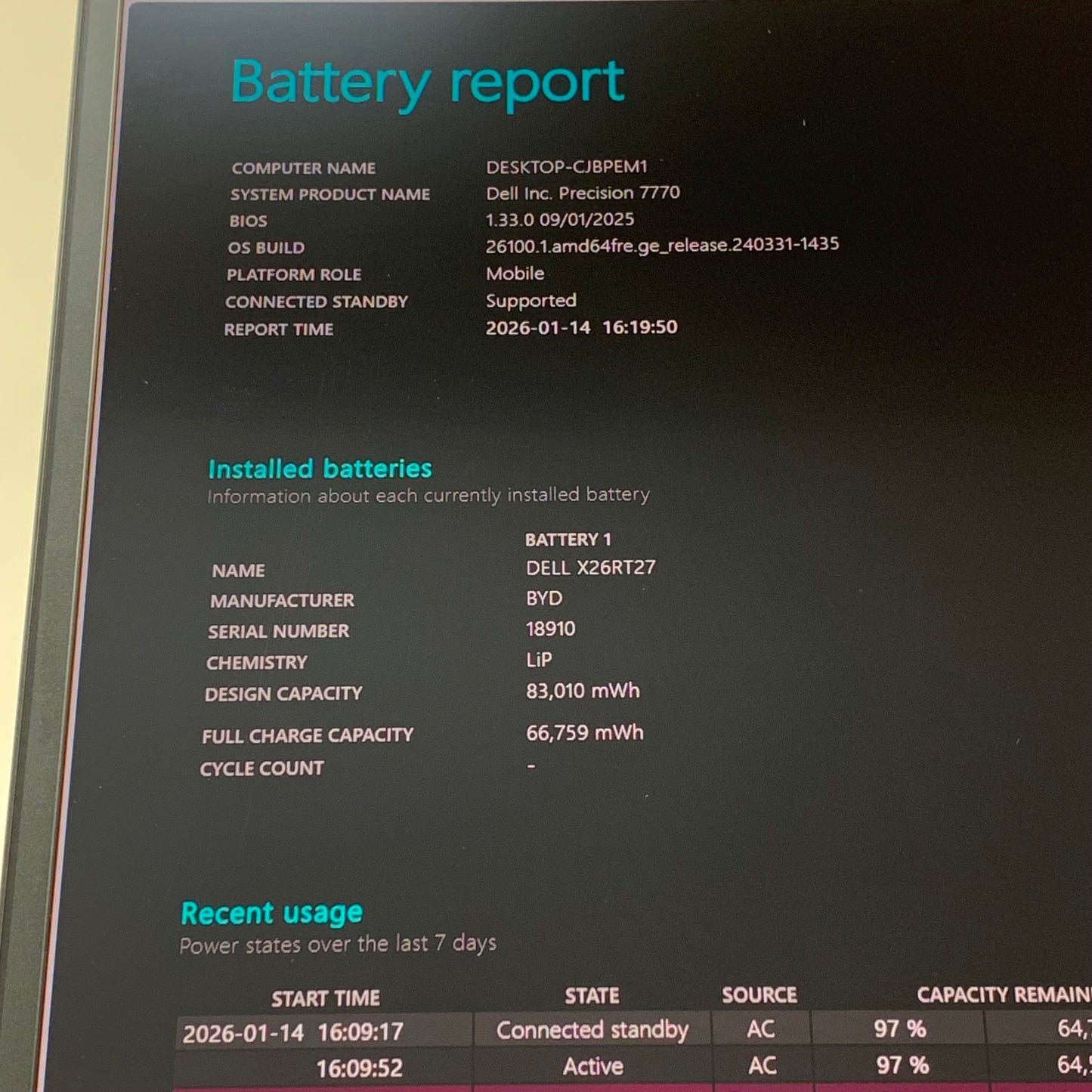 Dell Precision 7770 17.3" i5-12600HX 2,5 16GB RAM 256GB SSD