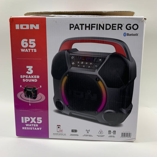 ION PATHFINDER GO Waterproof Wireless Portable Bluetooth Speaker Black 4119280