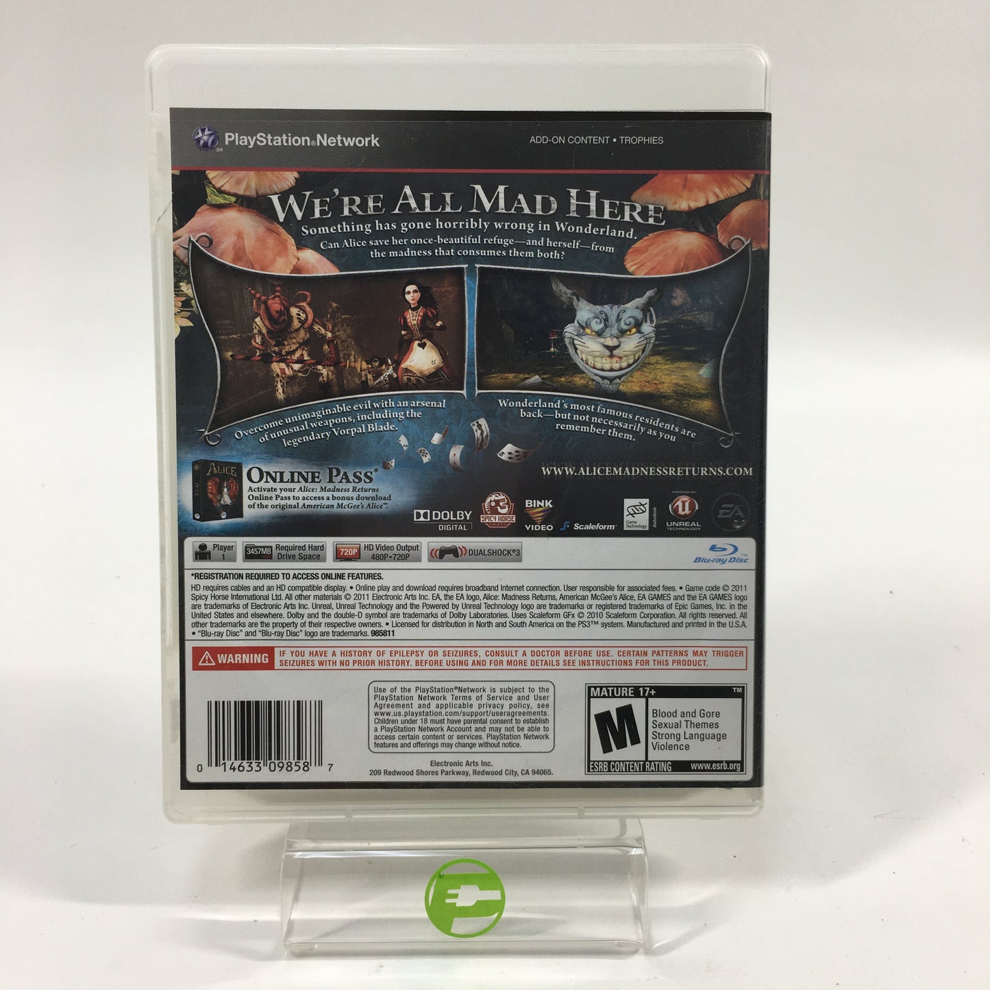 Alice: Madness Returns (Sony PlayStation 3 PS3, 2011)