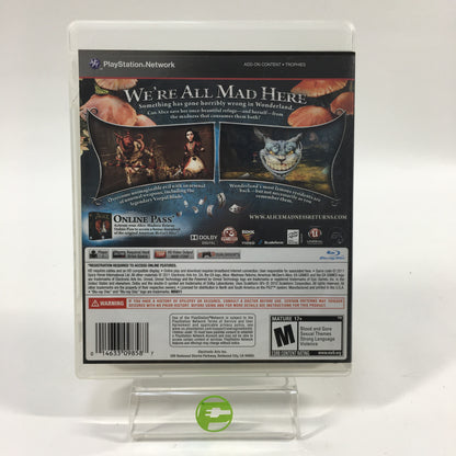 Alice: Madness Returns (Sony PlayStation 3 PS3, 2011)
