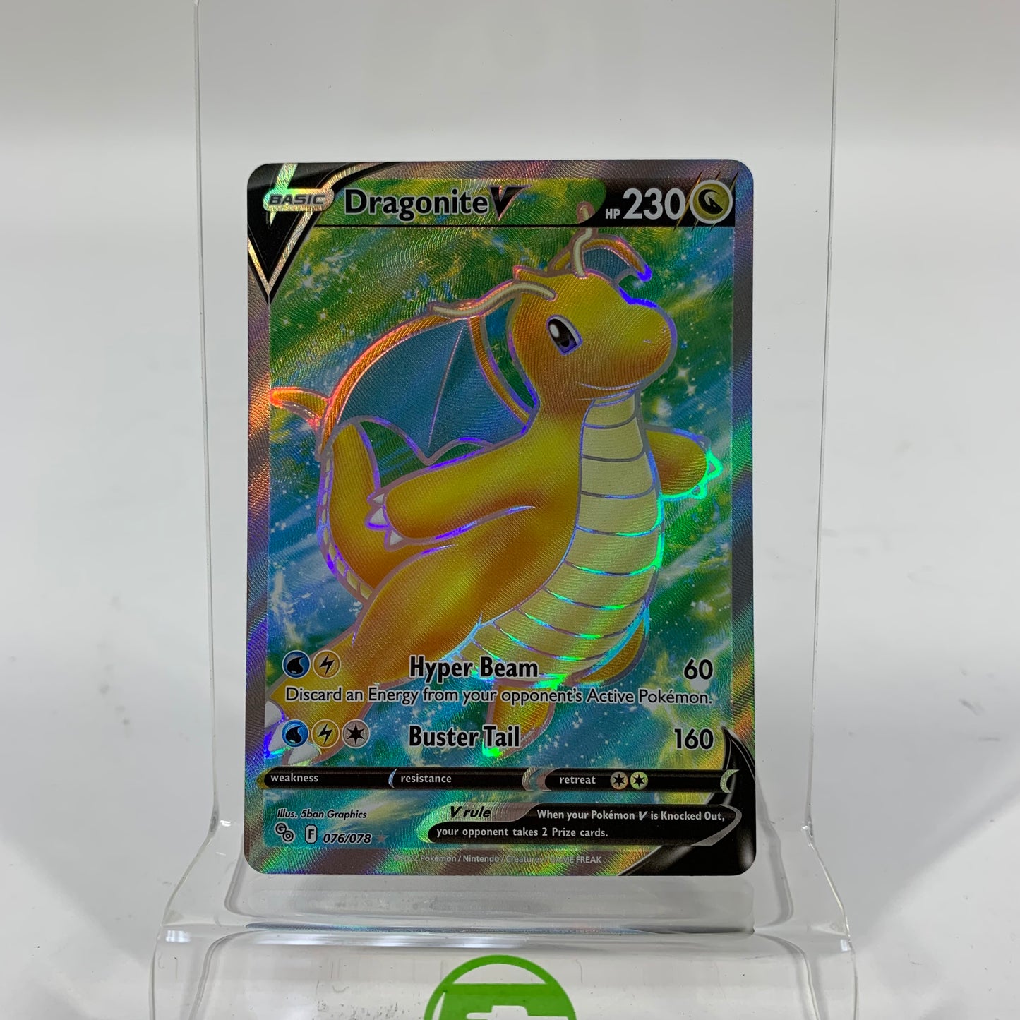 Pokémon TCG Pokémon Go Dragonite V 076/078 Holo Textured English