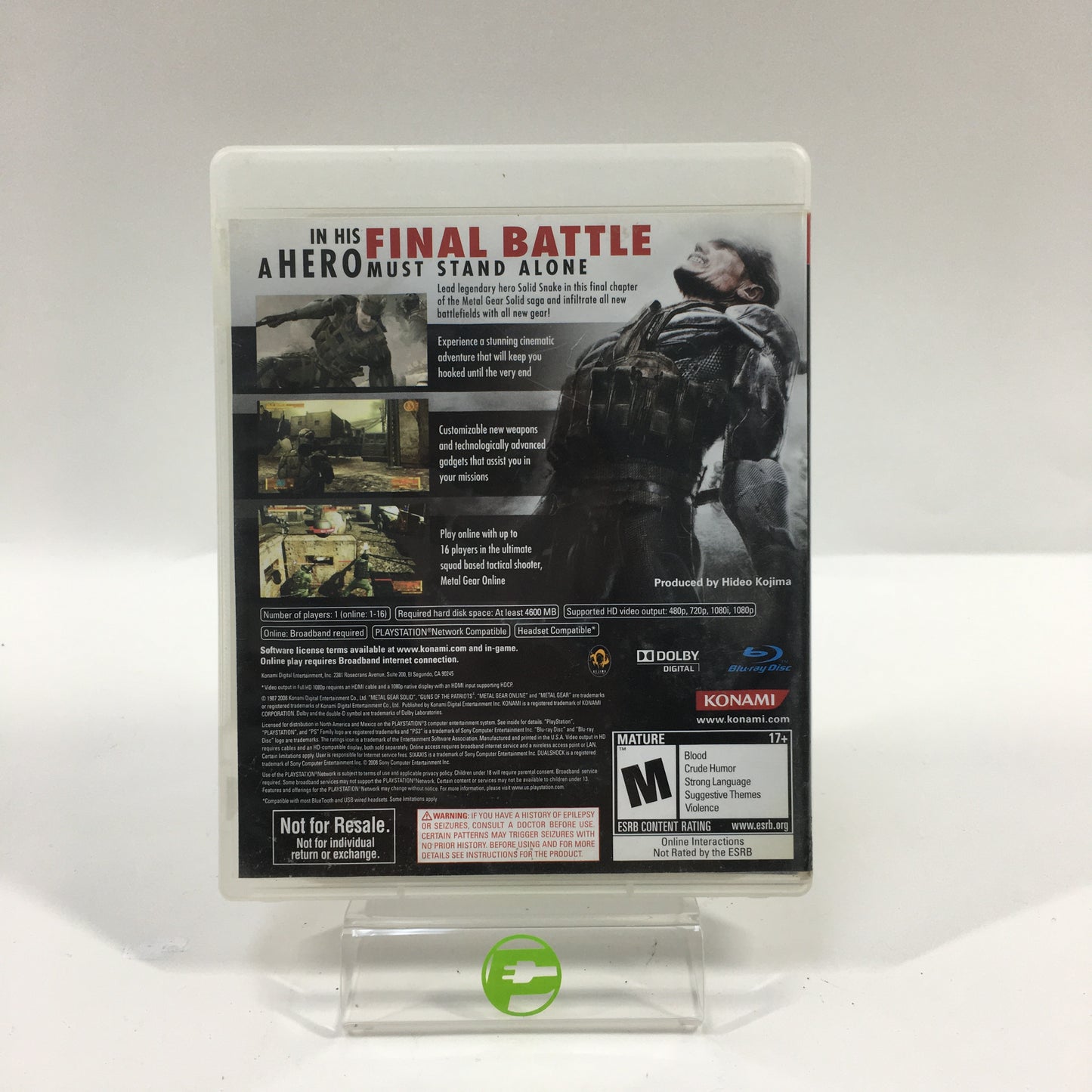 Metal Gear Solid 4 Guns of the Patriots [Not for Resale] (Sony PlayStation 3 200