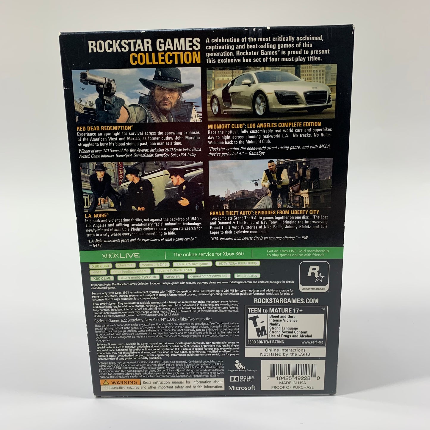 Rockstar Games Collection: Edition 1 (Microsoft Xbox 360, 2012)