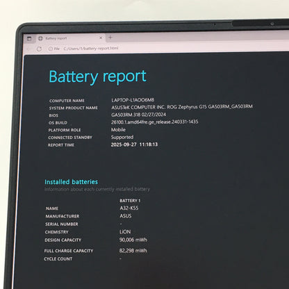 Asus ROG Zephyrus G15 GA503R Ryzen 9 6900HS 16GB RAM 512GB SSD GeForce RTX 3060