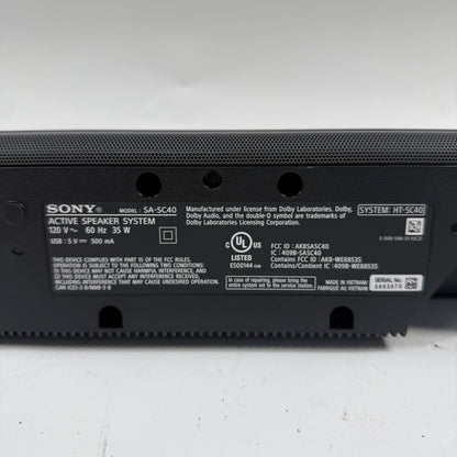 Sony Bluetooth Sound Bar System Black SA-SC40 Sound Bar Only