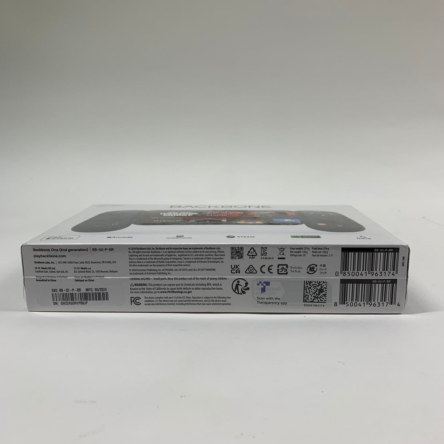 New Backbone One 2nd Generation Mobile Gaming Controller BB-02-P-BR