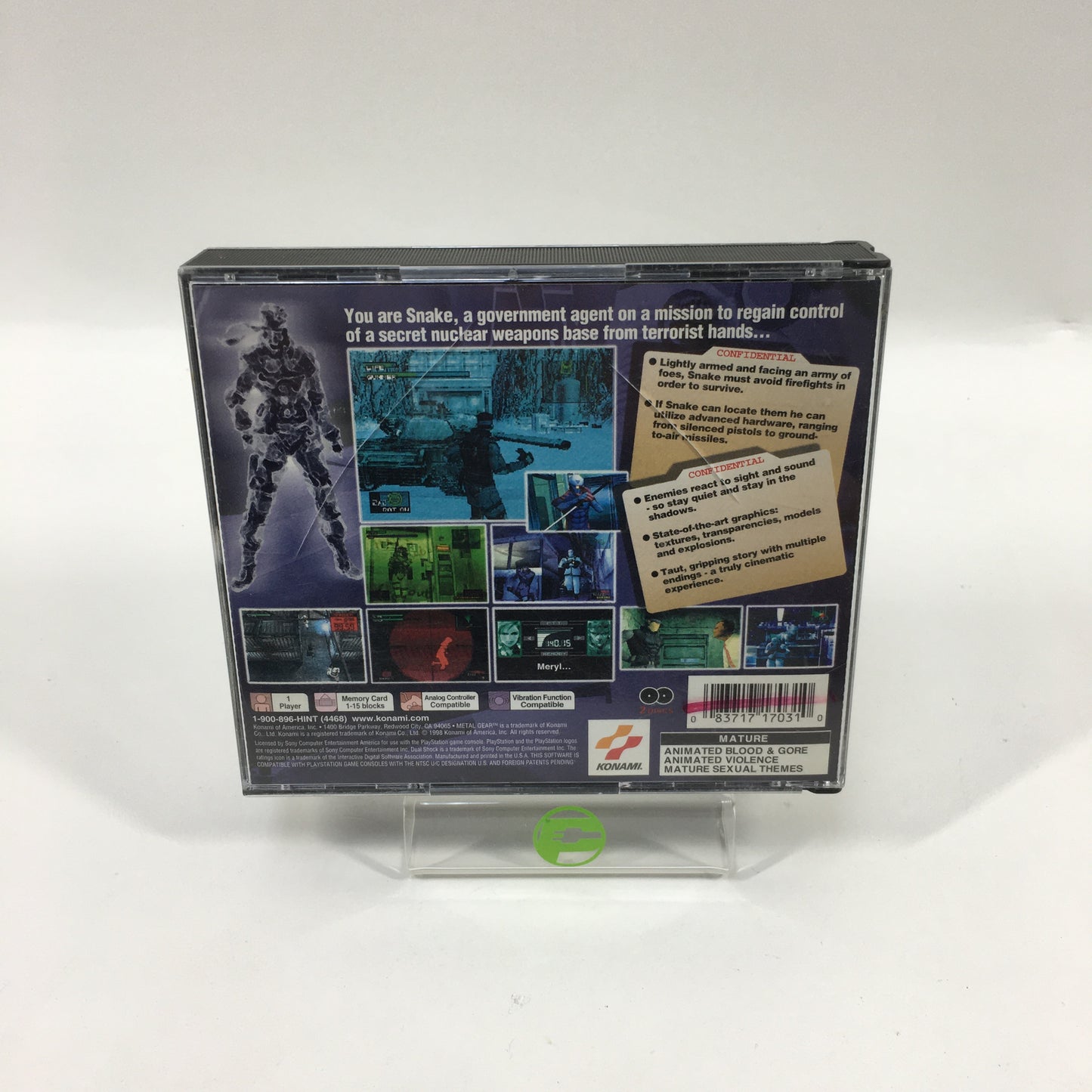 Metal Gear Solid (Sony PlayStation 1 PS1, 1998)