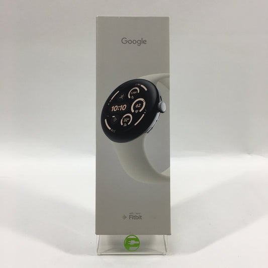 New Google Pixel Watch 3 45mm Polished Silver Activity Tracker Porcelain Active Band GA05283-US