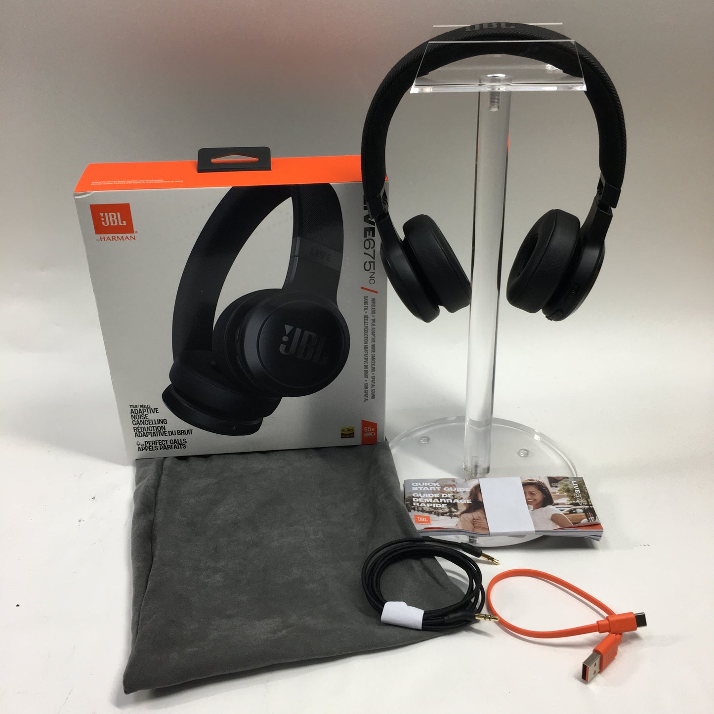 JBL Live 675 NC Noise-Cancelling Wireless On-Ear Bluetooth Headphones Black