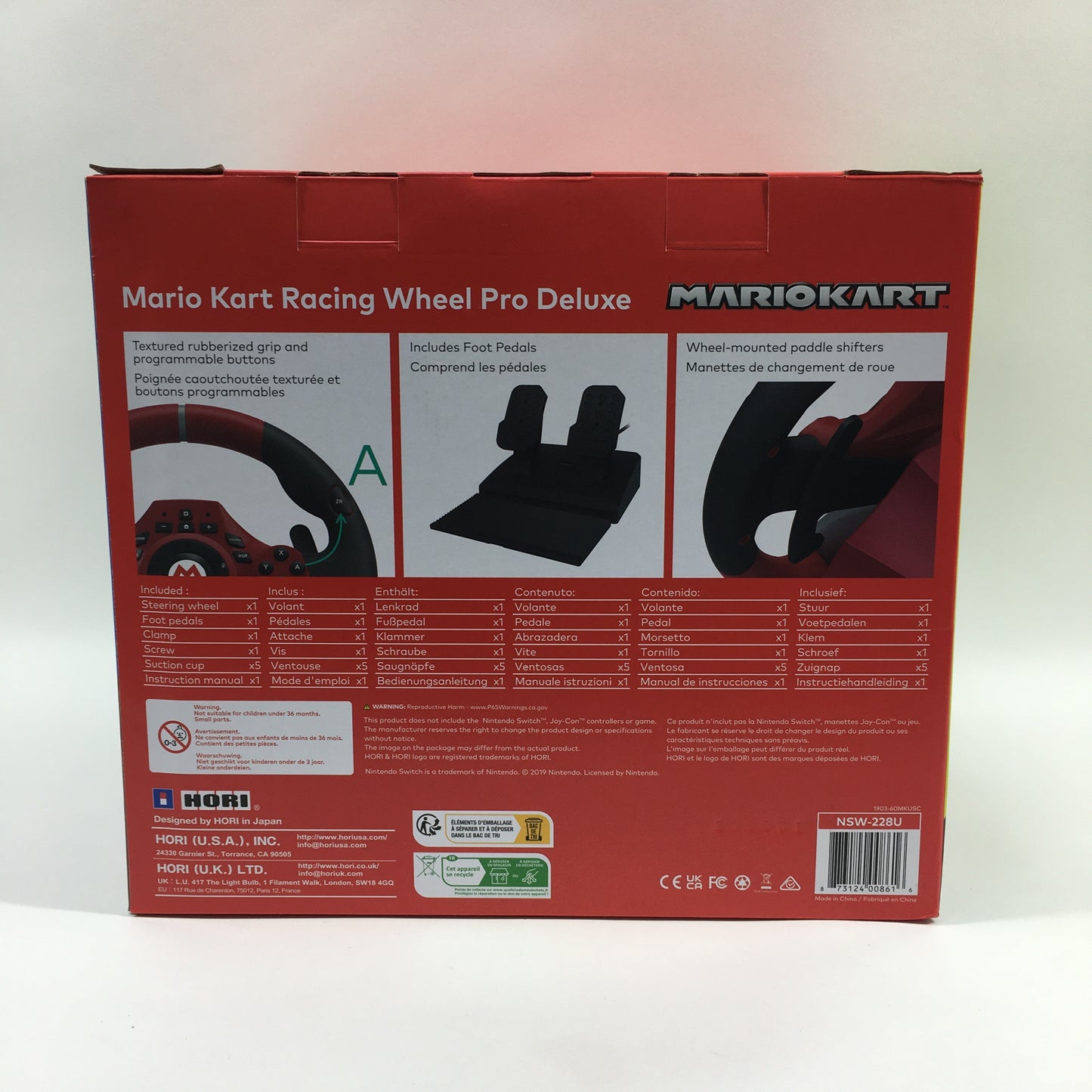New Nintendo Mario Kart Racing Wheel Pro Deluxe Black/Red