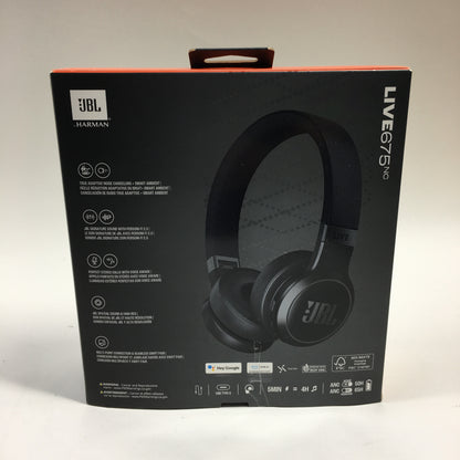 JBL Live 675 NC Noise-Cancelling Wireless On-Ear Bluetooth Headphones Black