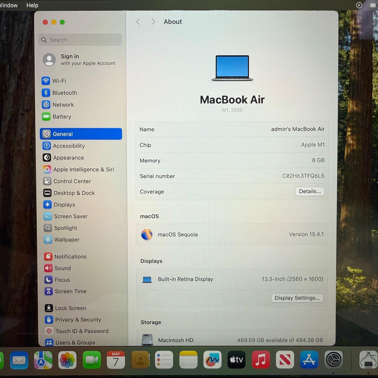 2020 Apple MacBook Air 13.3 M1 8C GPU 3.2GHz 8GB RAM 512GB SSD A2337