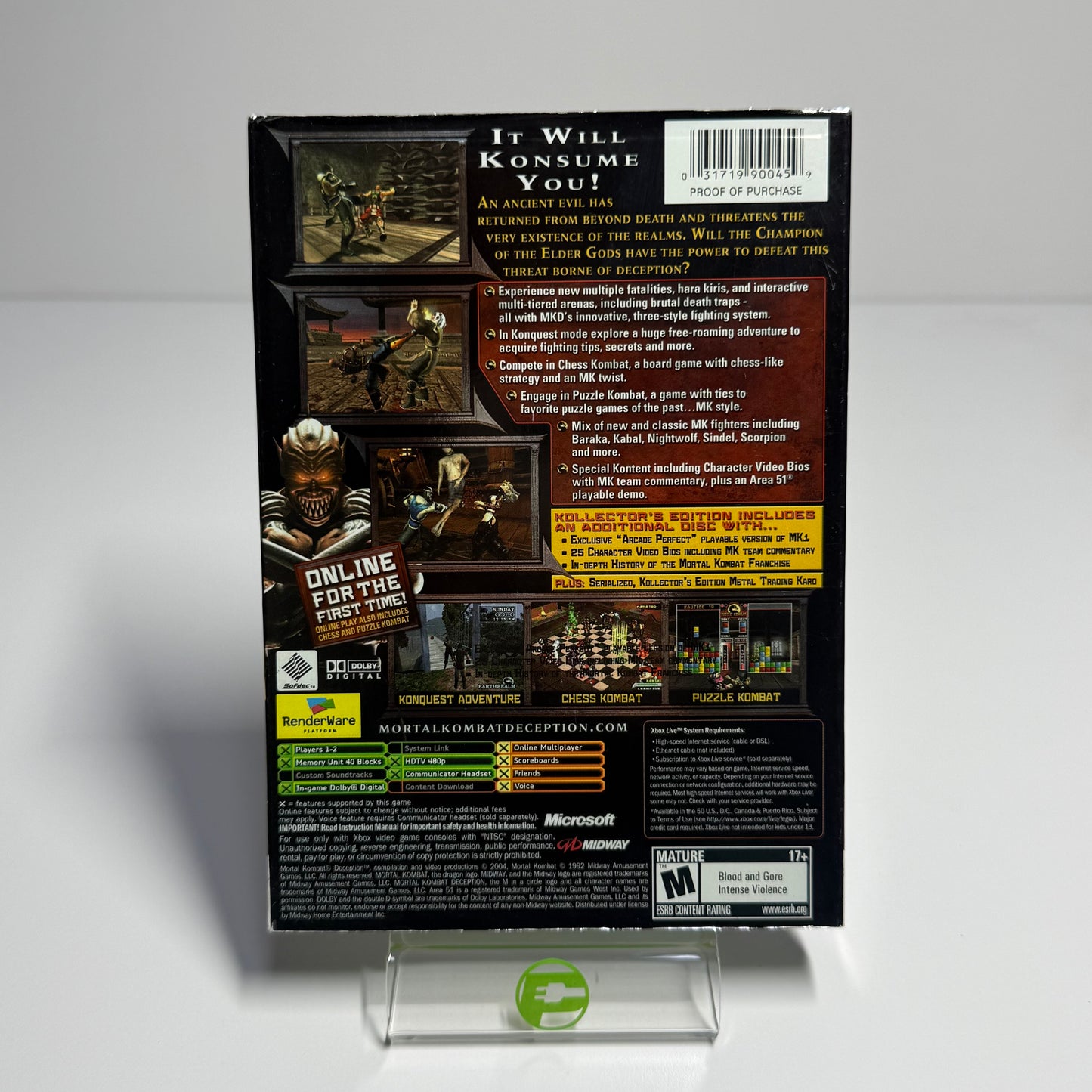 Mortal Kombat: Deception [Kollector's Edition: Baraka Version] (Xbox, 2004)