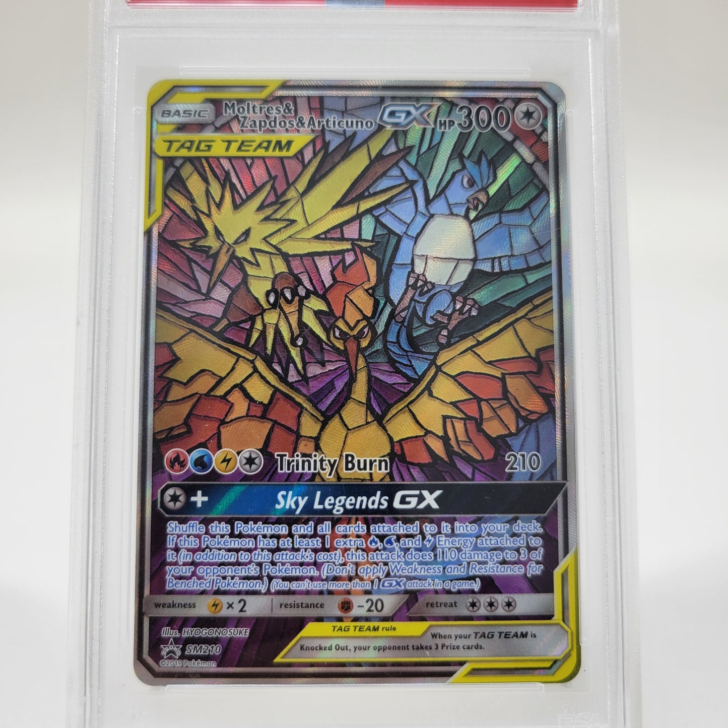 Pokémon TCG Sun & Moon Black Star Moltres & Zapdos & Articuno SM210 Holo PSA 9
