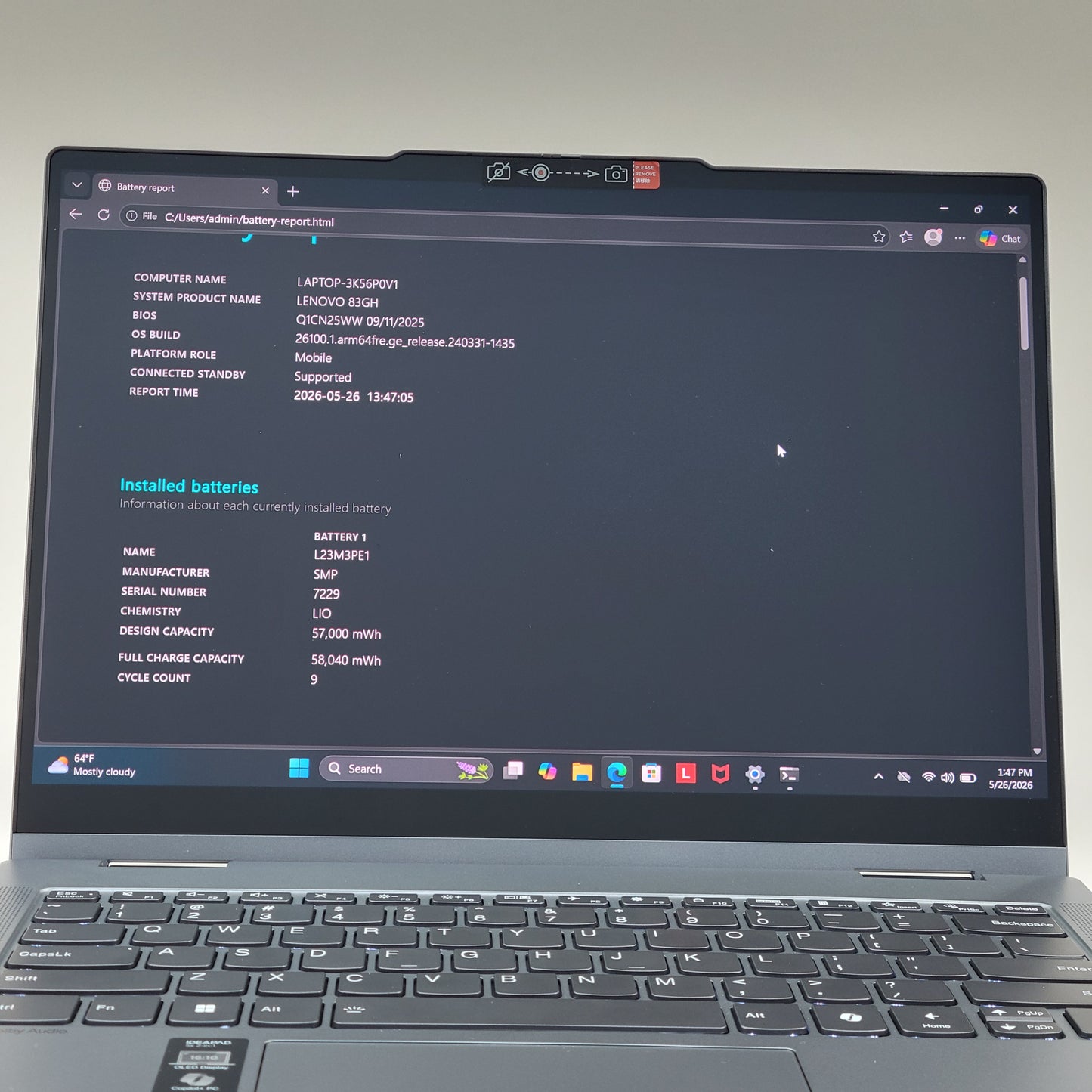 Lenovo IdeaPad 5 2-in-1 83GH0002US 14" Snapdragon X Plus 3.2GHz 16GB RAM 9 SSD
