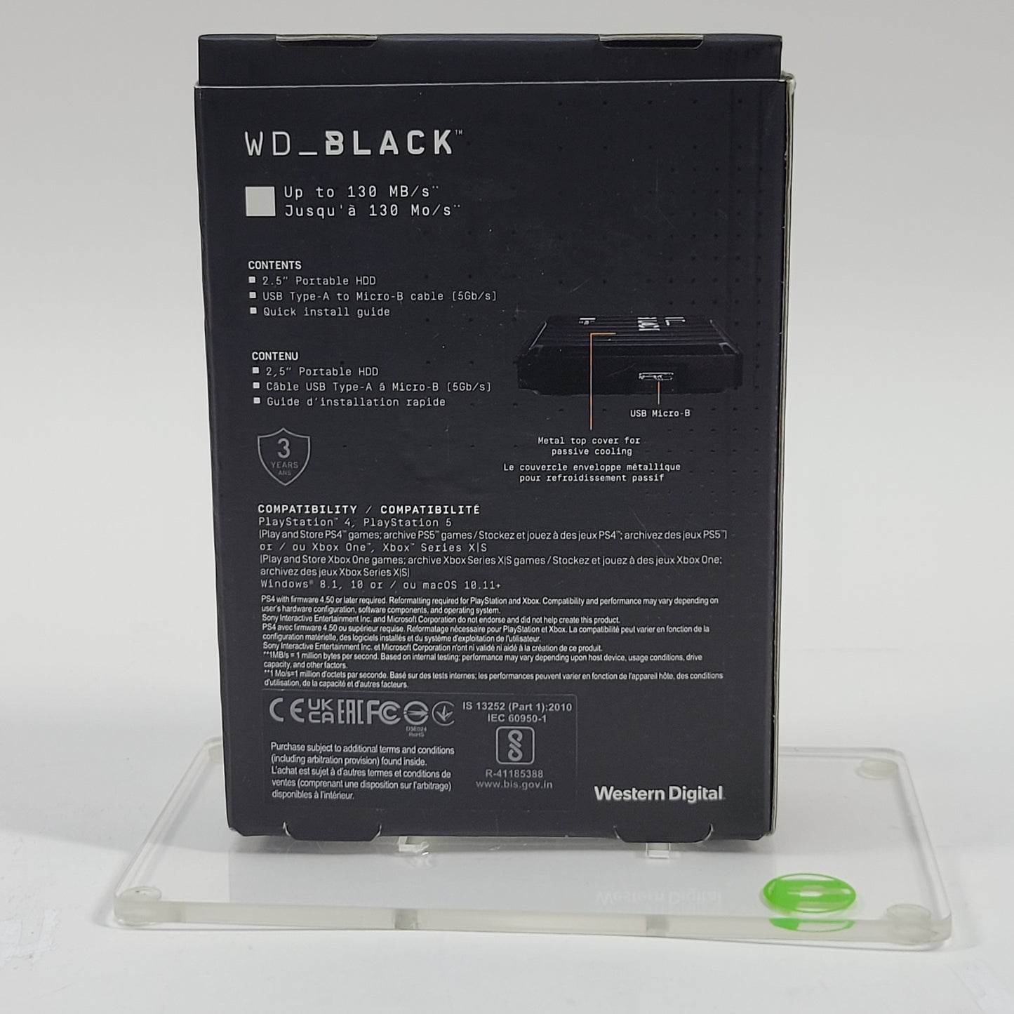 Western Digital WD External BLACK P10 Game Drive 5TB USB-B to USB-A HDD 