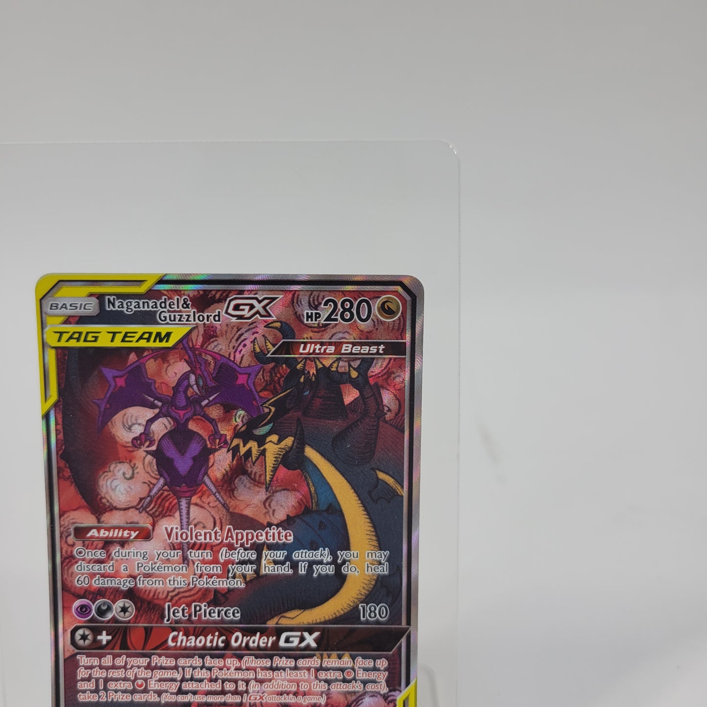Pokémon TCG Cosmic Eclipse Naganadel & Guzzlord GX 224/236 Holo Textured English