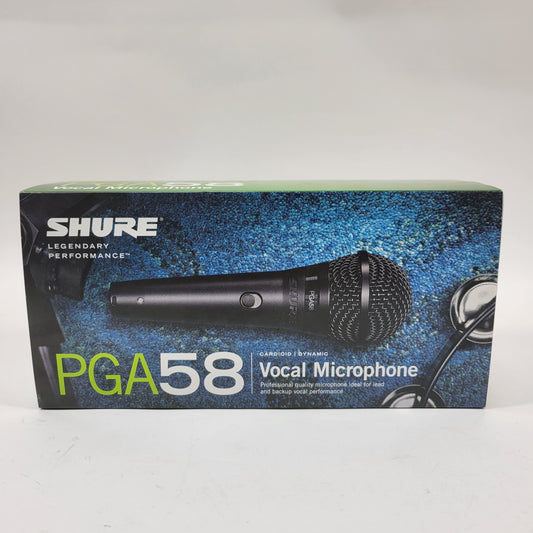 New Shure PGA58 50 Hz - 16kHz Cardioid Dynamic Vocal Microphone PGA58-LC