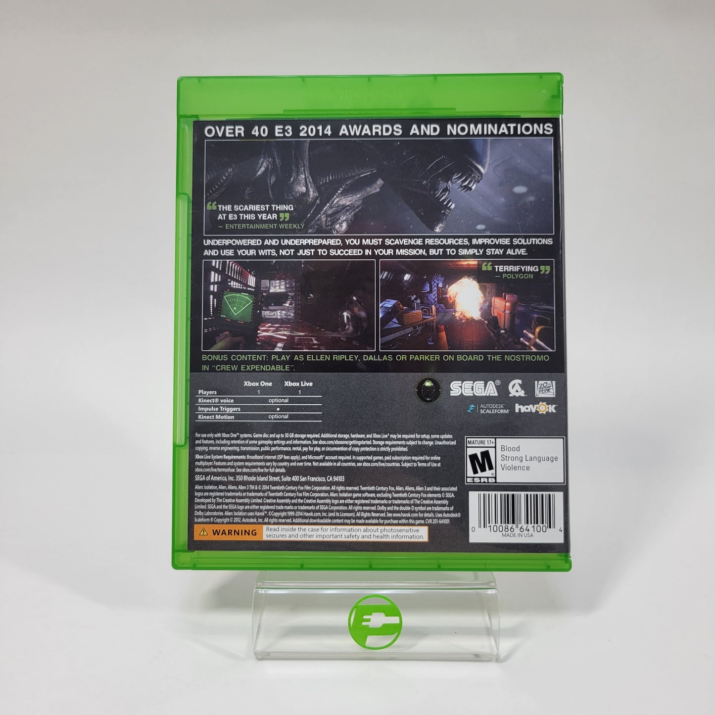 Alien: Isolation (Microsoft Xbox One, 2014)