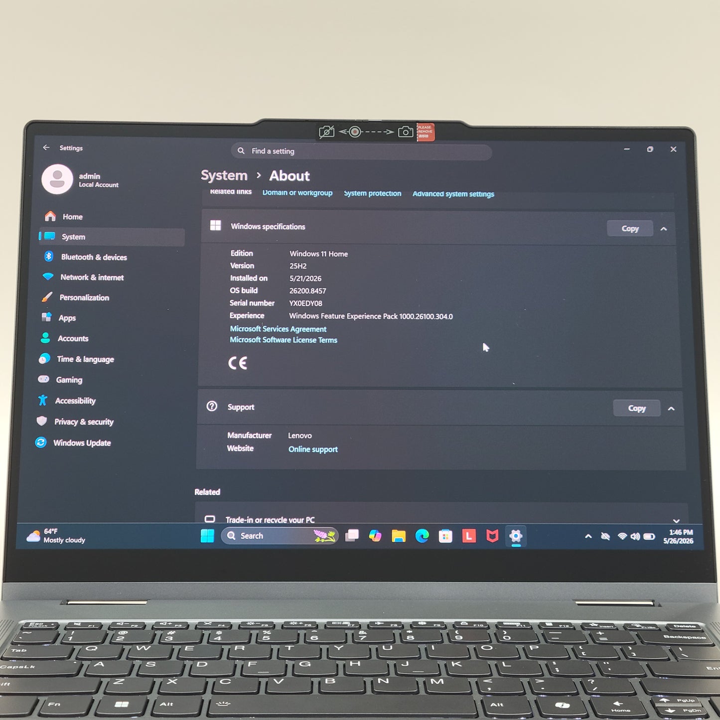 Lenovo IdeaPad 5 2-in-1 83GH0002US 14" Snapdragon X Plus 3.2GHz 16GB RAM 9 SSD