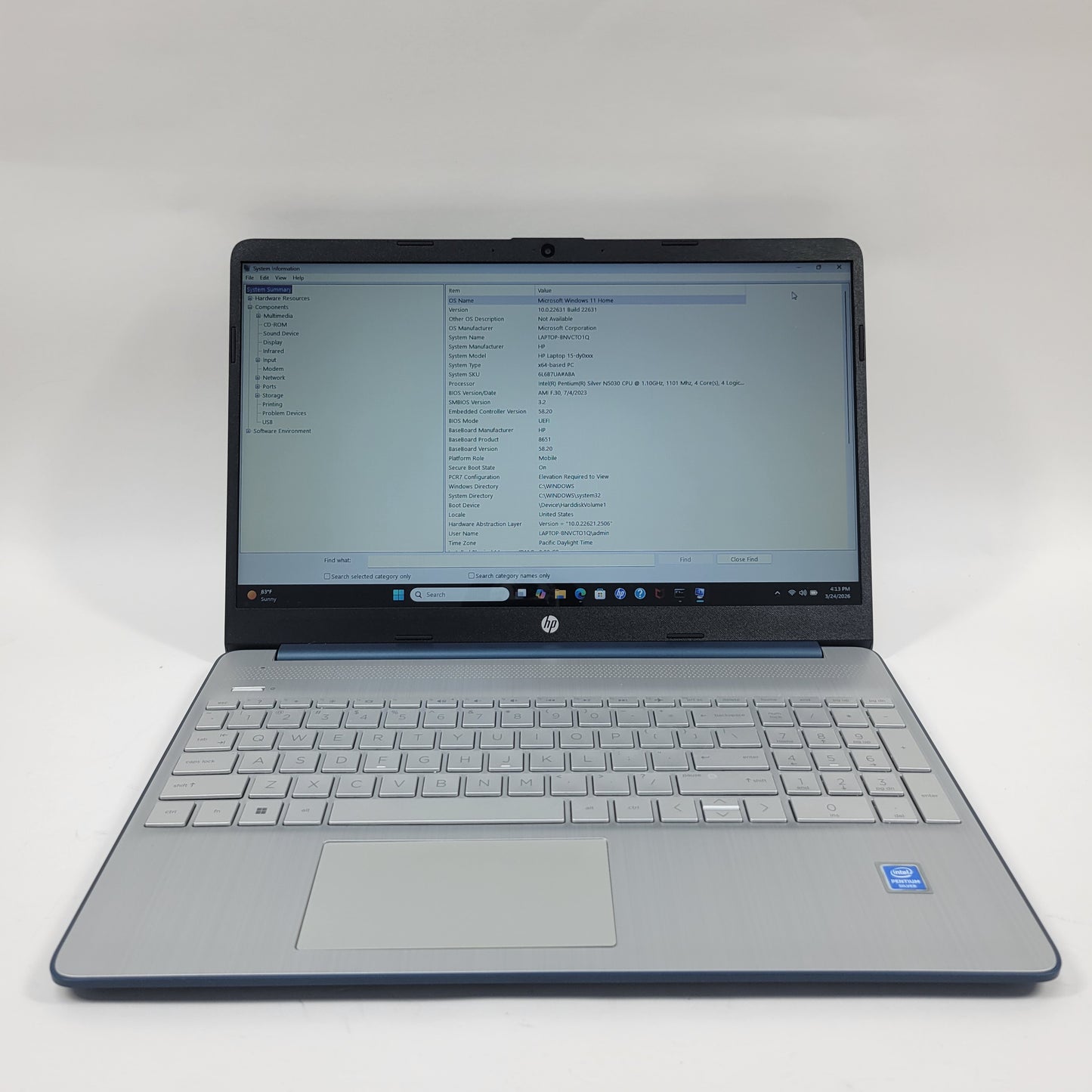 HP Laptop 15-DY0700TG 15.6" Pentium Silver N5030 1.1GHz 8GB RAM 256GB SSD