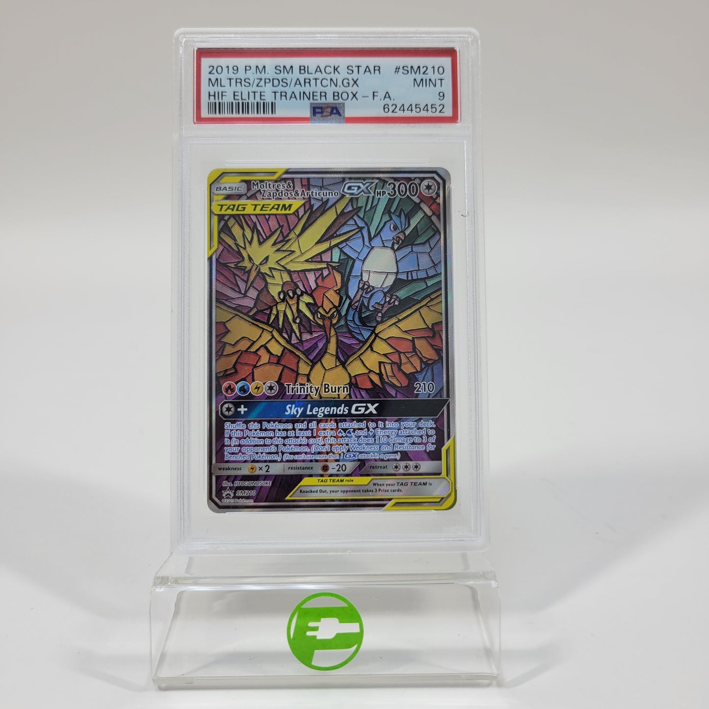 Pokémon TCG Sun & Moon Black Star Moltres & Zapdos & Articuno SM210 Holo PSA 9