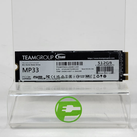 TeamGroup 2280mm MP33 512GB M.2 NVMe Gen 3.0 x 4 SSD TM8FP6512G0C120