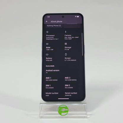 Factory Unlocked Nothing Phone 2 512GB 16 Dark Grey A065